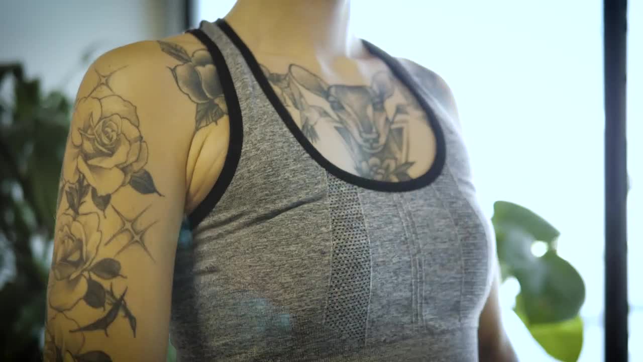 Stock Footage Woman Stretching Arms Doing Yoga Live Wallpaper Free