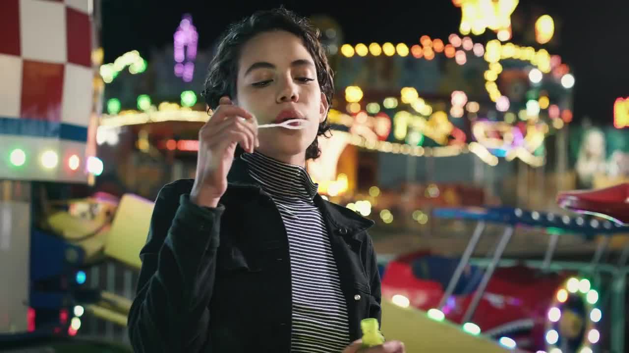 Stock Footage Young Woman At The Fair Live Wallpaper Free