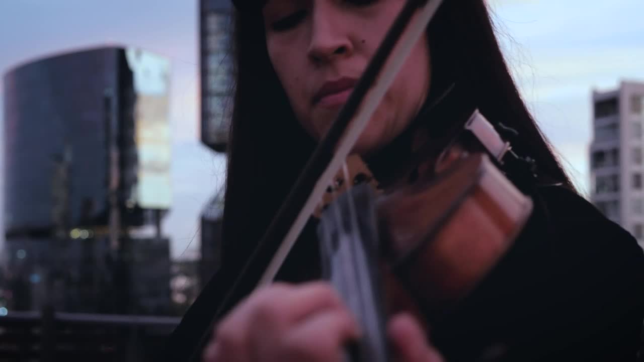 Stock Footage Woman Playing Violin In The City Live Wallpaper Free
