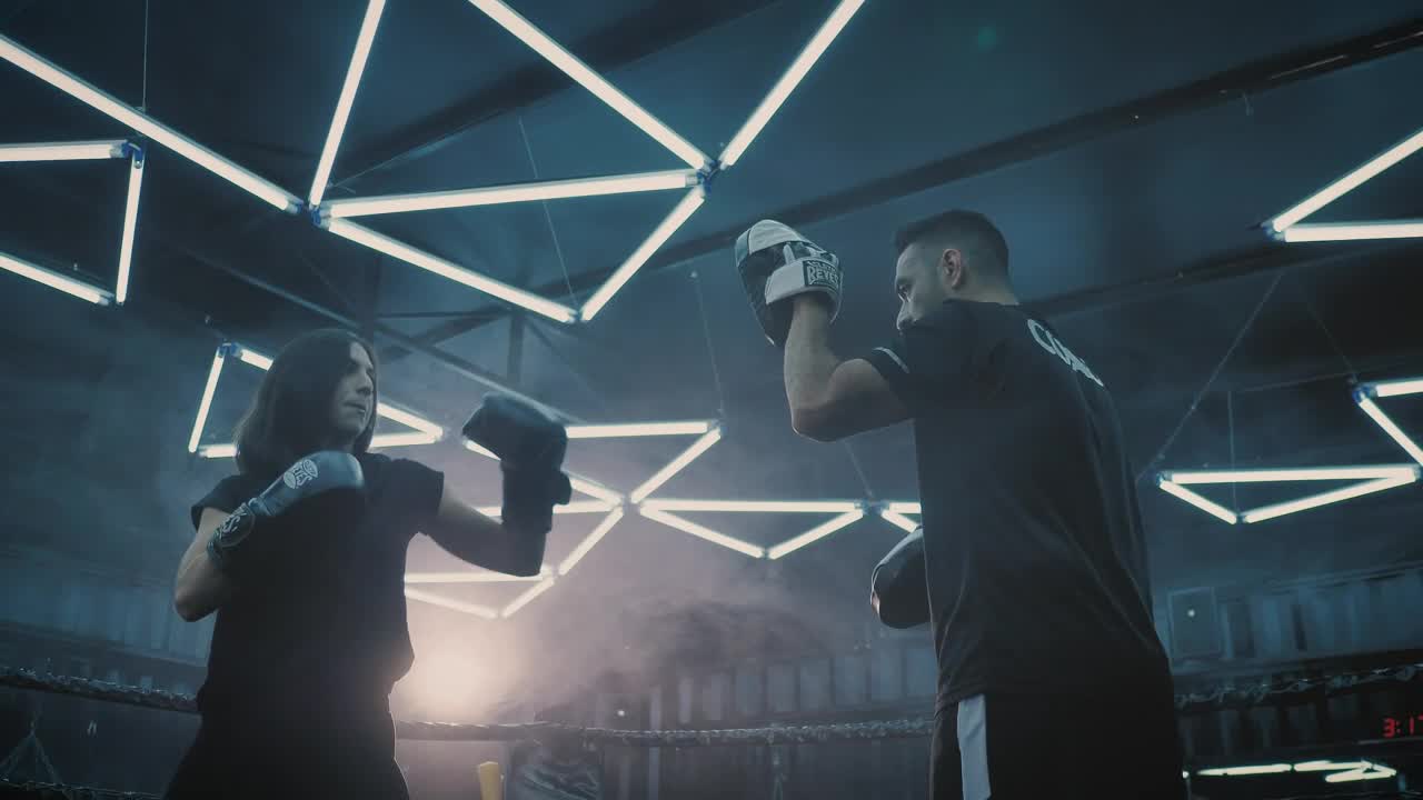 Stock Footage Woman Training Box In The Ring Live Wallpaper Free
