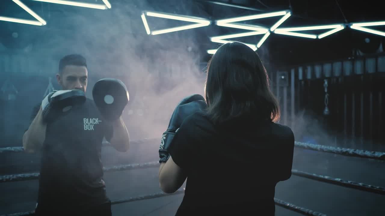 Stock Footage Woman Practicing Fit Boxing Live Wallpaper Free