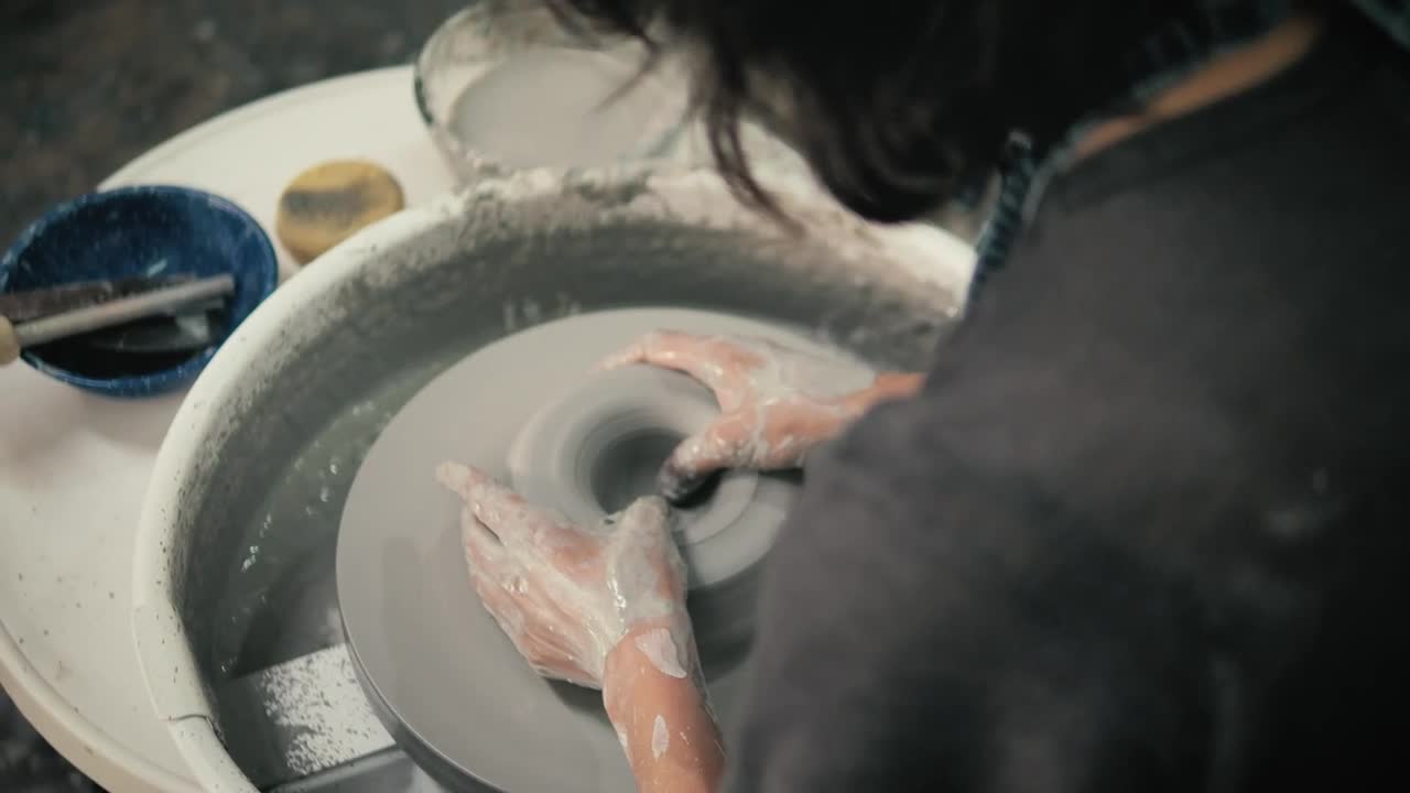 Stock Footage Woman Using Pottery Wheel Live Wallpaper Free