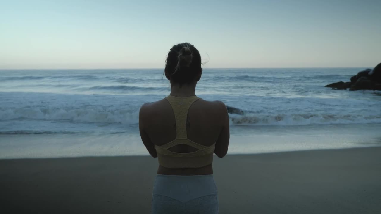 Stock Footage Yoga And Stretching On The Beach Live Wallpaper Free