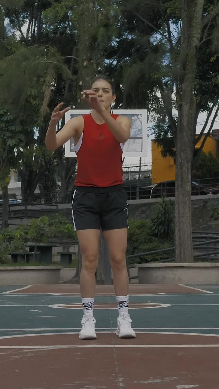 Stock Footage Woman Practicing Free Throws Live Wallpaper Free