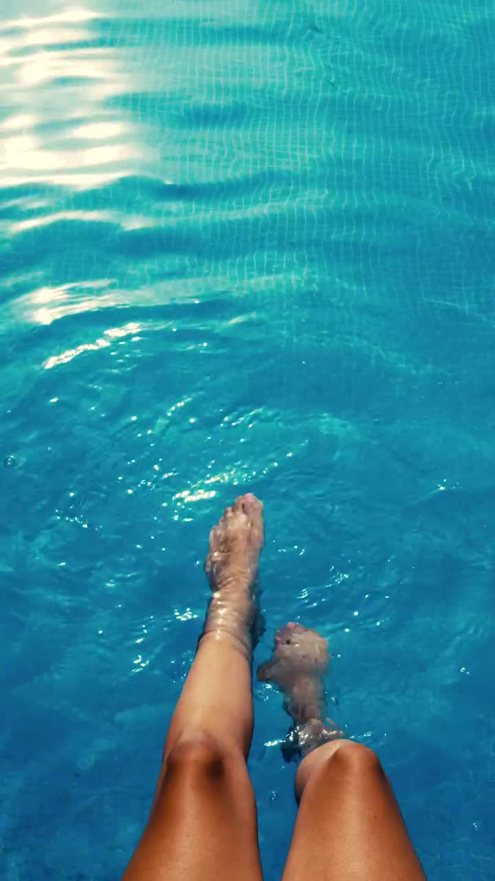 Stock Footage Womans Feet Splashing In The Pool Live Wallpaper Free