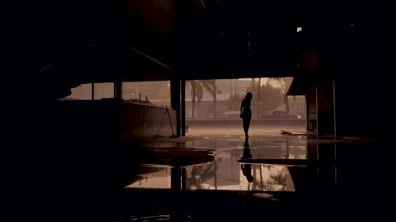 Stock Footage Zombie Silhouette Inside A Dark Building Live Wallpaper Free