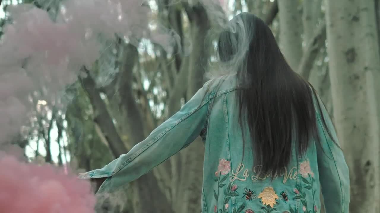 Stock Footage Woman Walking In The Forest Live Wallpaper Free