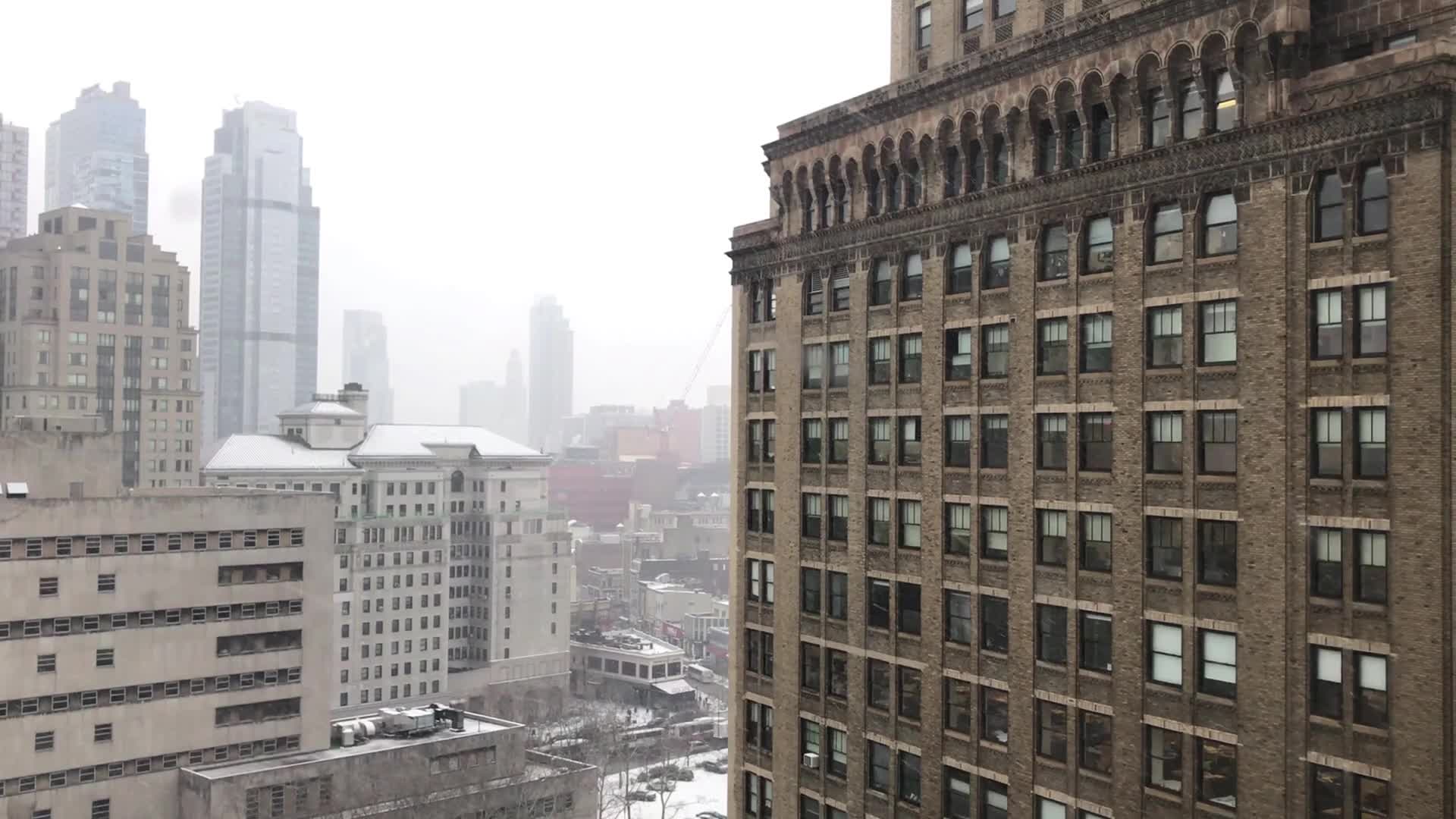 Falling Snow In City Video Live Wallpaper