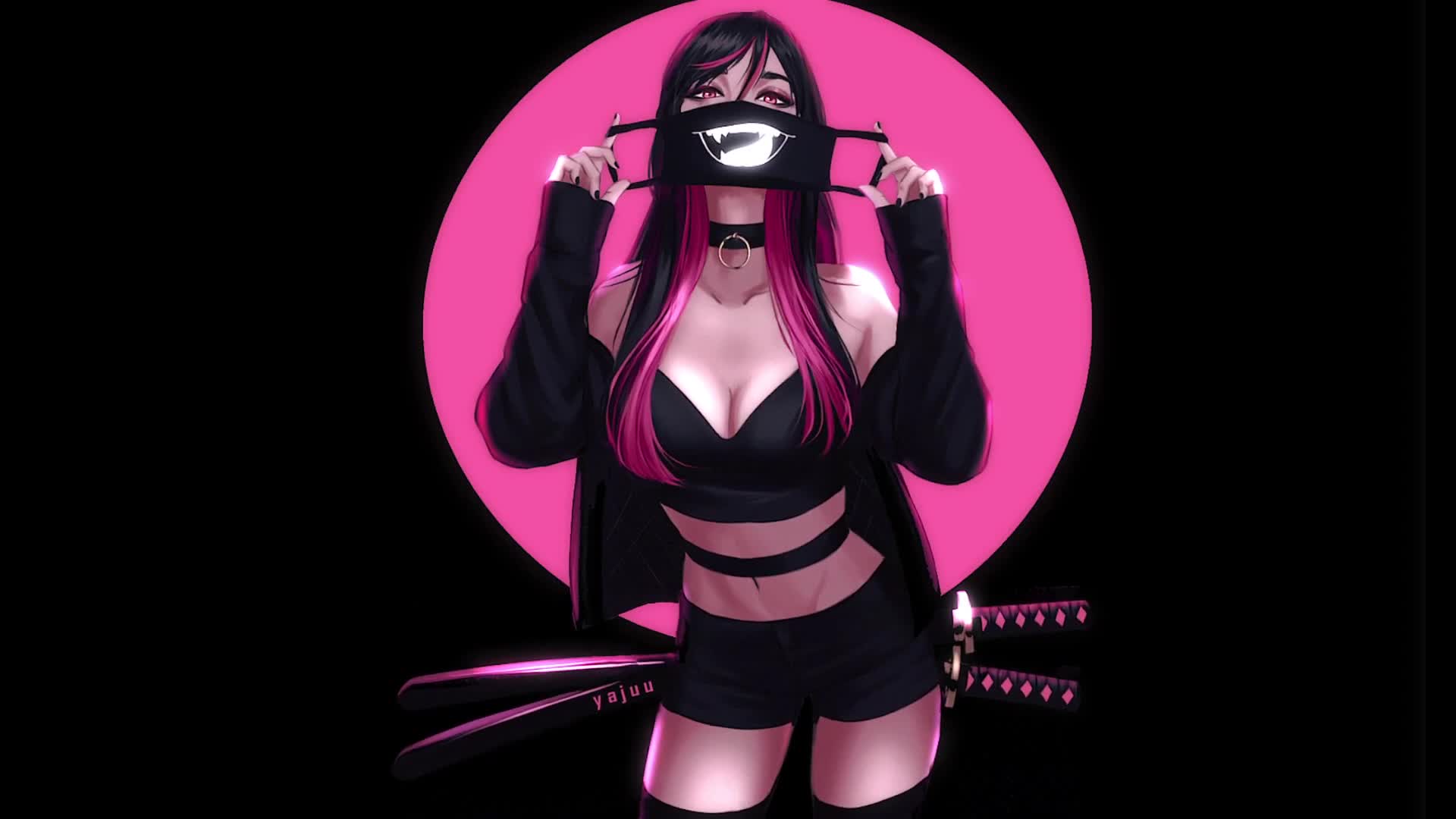 Ninja Girl with Mask Live Wallpaper For PC