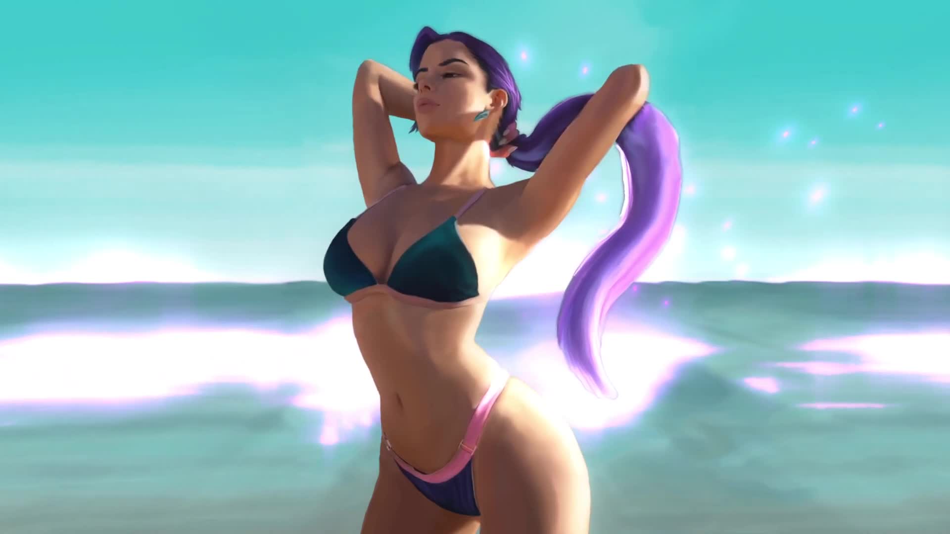 Summer Neon Pink Girl Live Wallpaper For PC