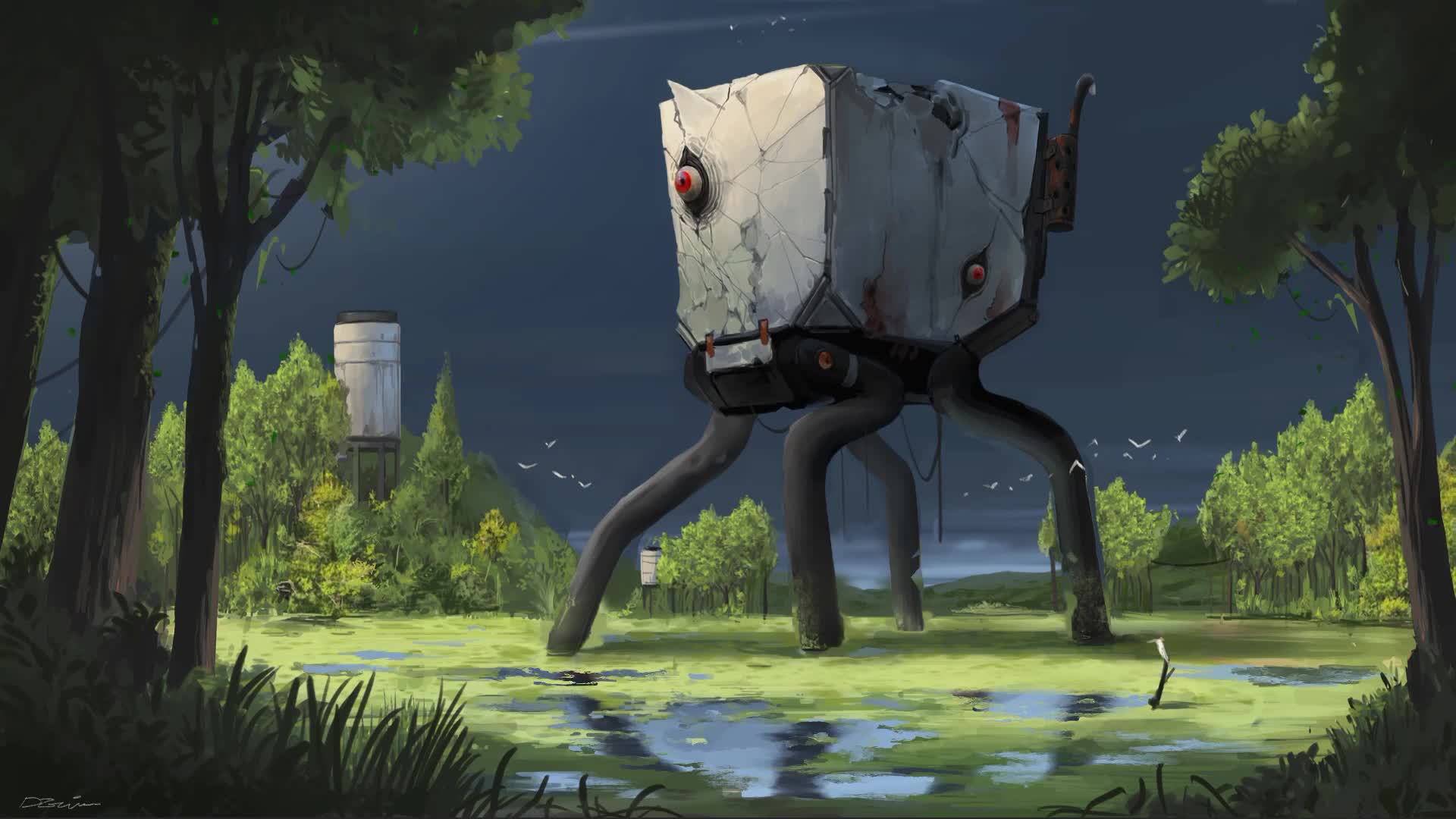 Apocalyptic Swamp Mechanic Live Wallpaper