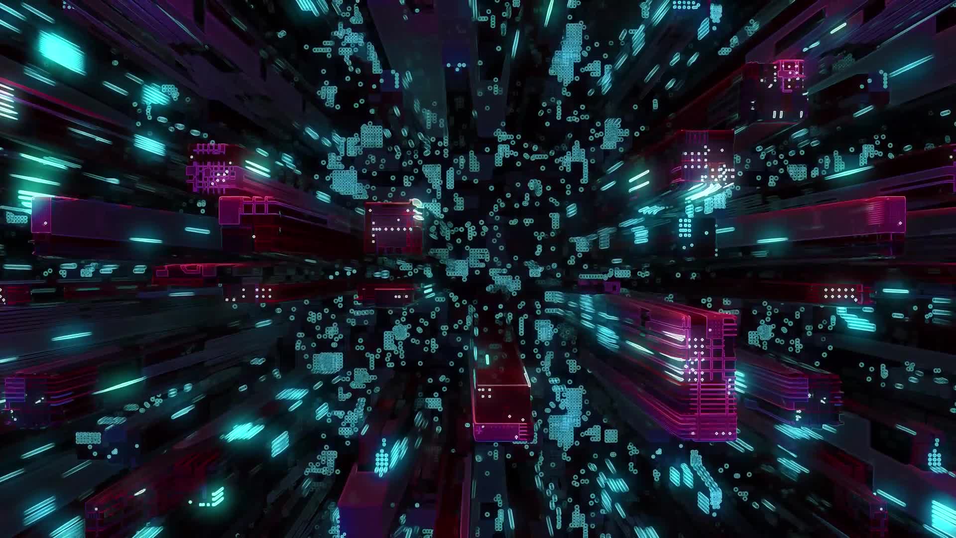 HD Pink Blue Future City Fly Over Live Wallpaper & Screensaver