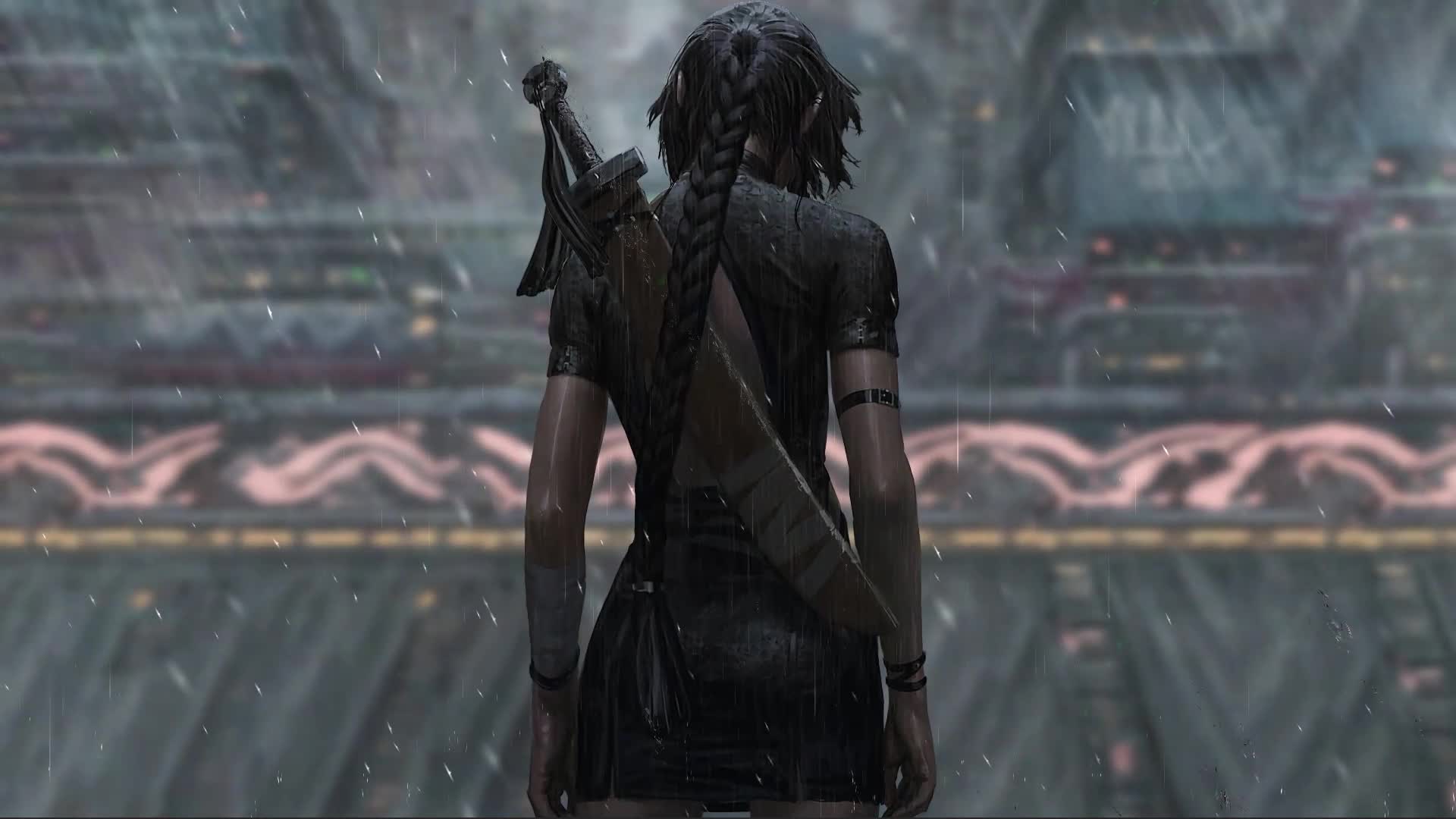 Rain Warrior Girl by GUWEIZ Live Wallpaper for PC