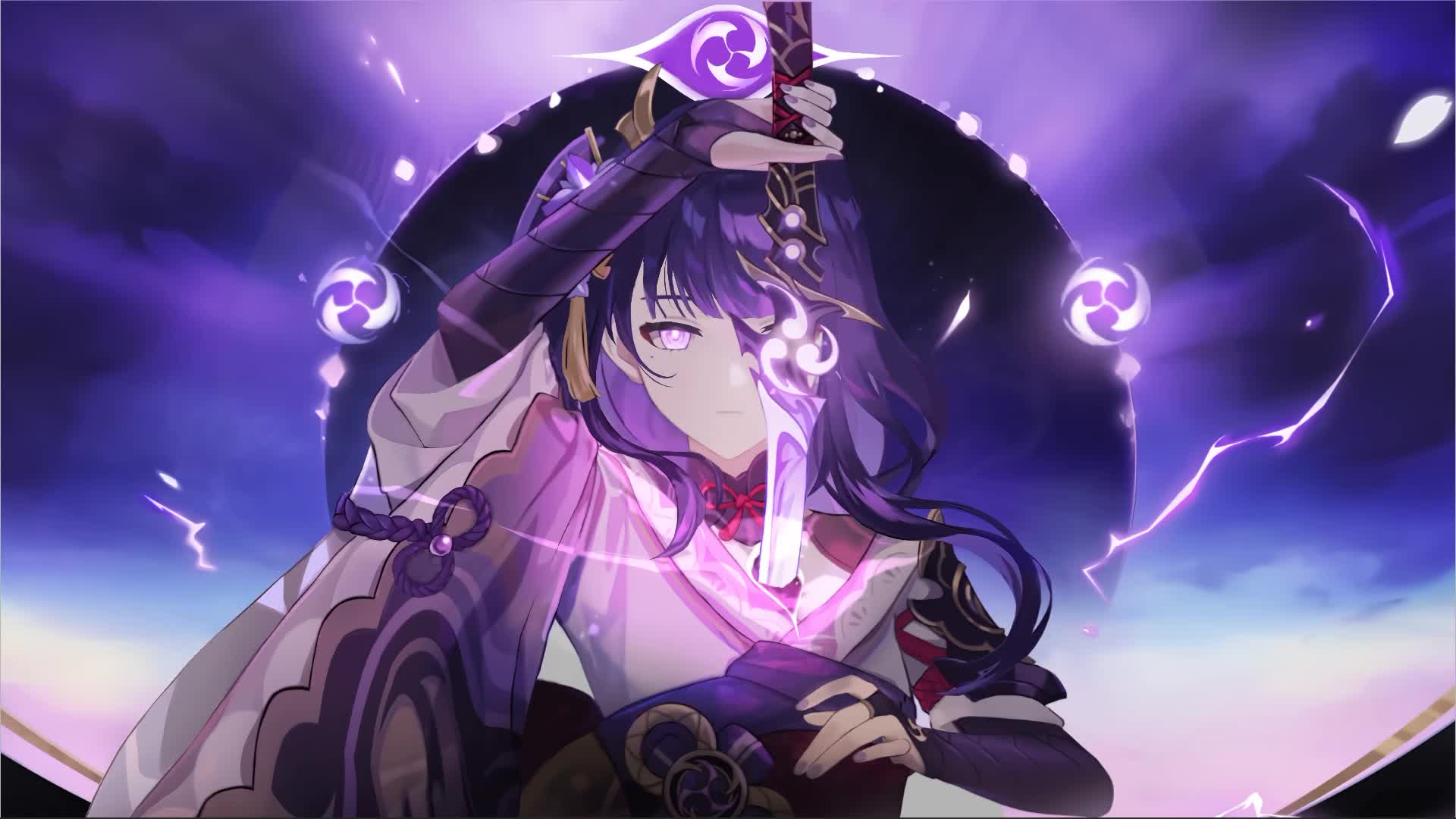 Genshin Impact Anime Raiden Shogun Live Wallpaper for PC