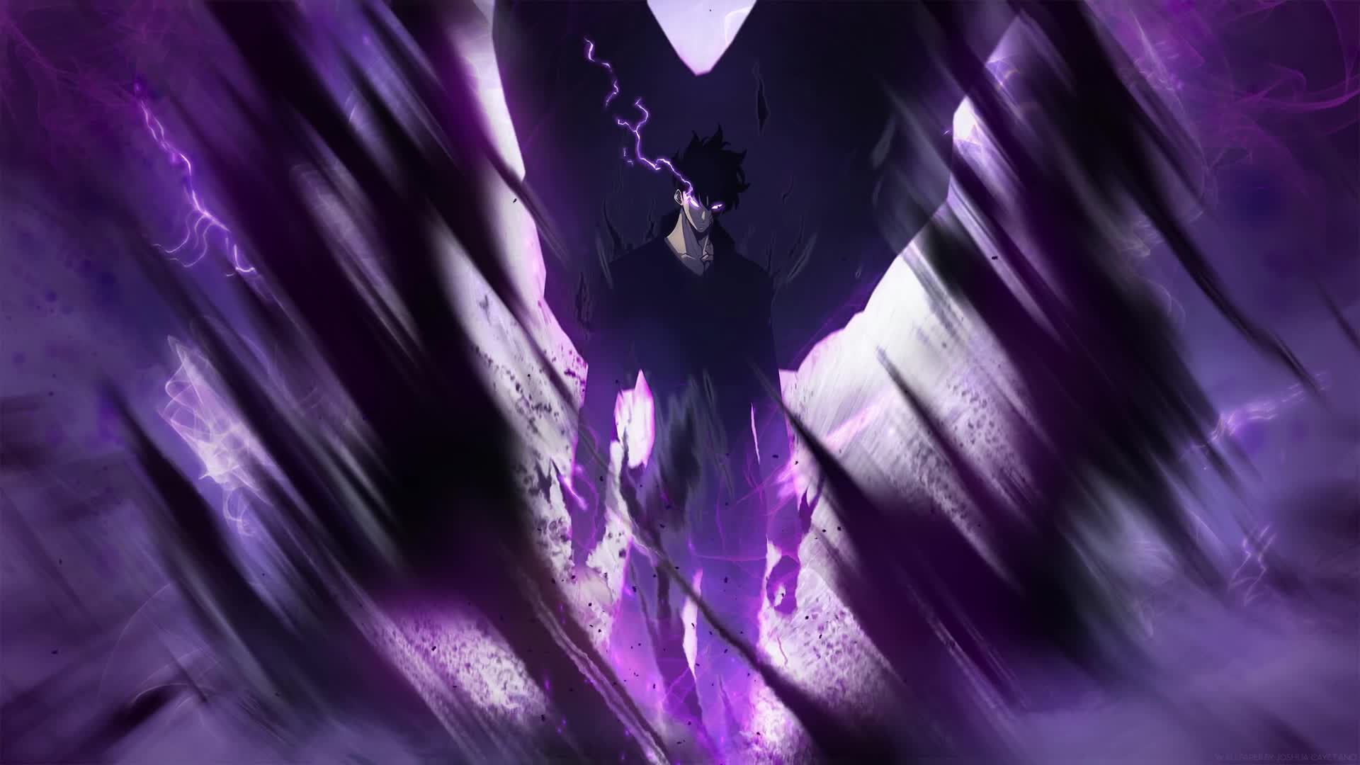 Cool PC Solo Leveling Purple Live Wallpaper