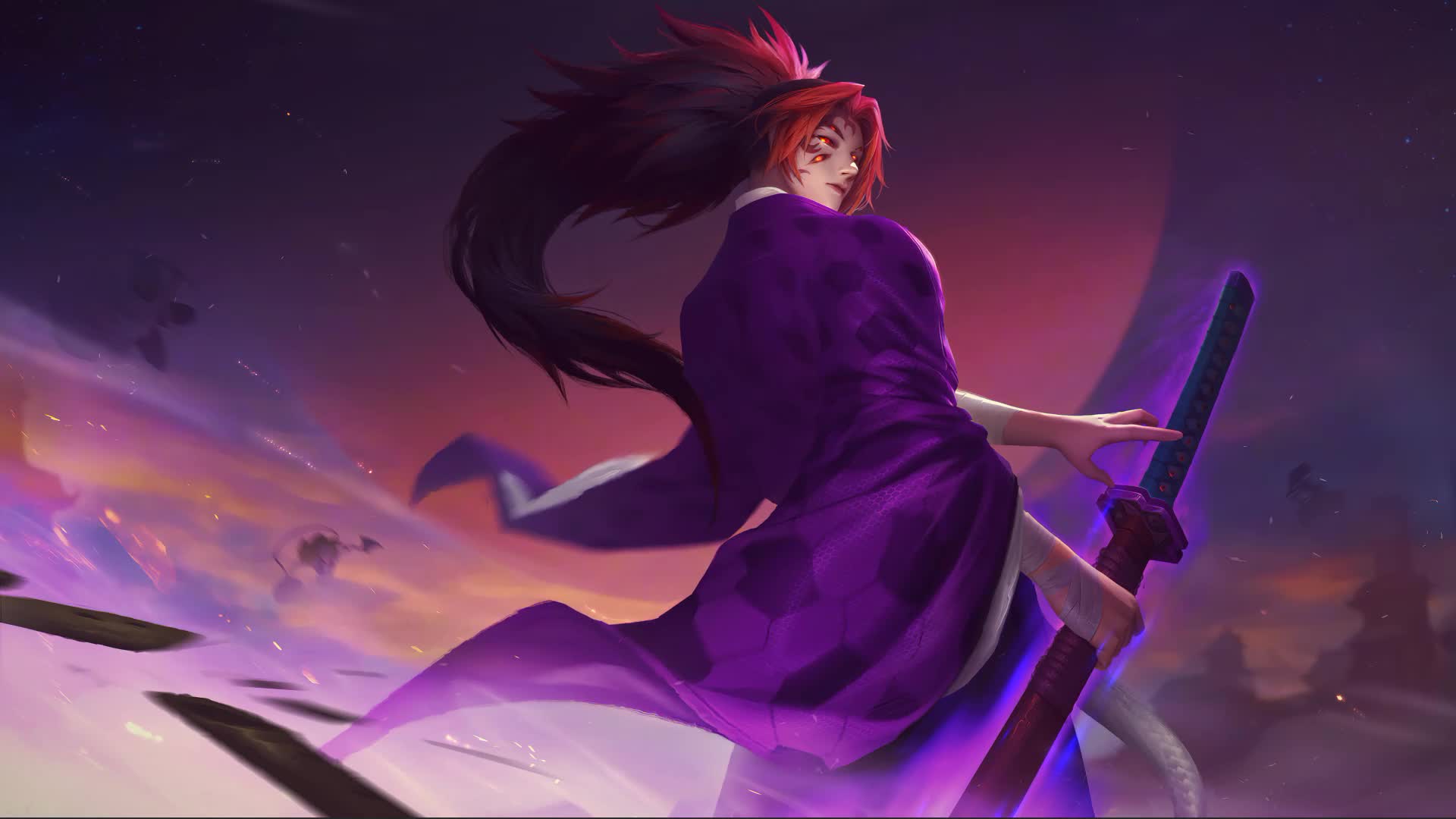 Demon Slayer Kokushibo Moon Breath Live Wallpaper