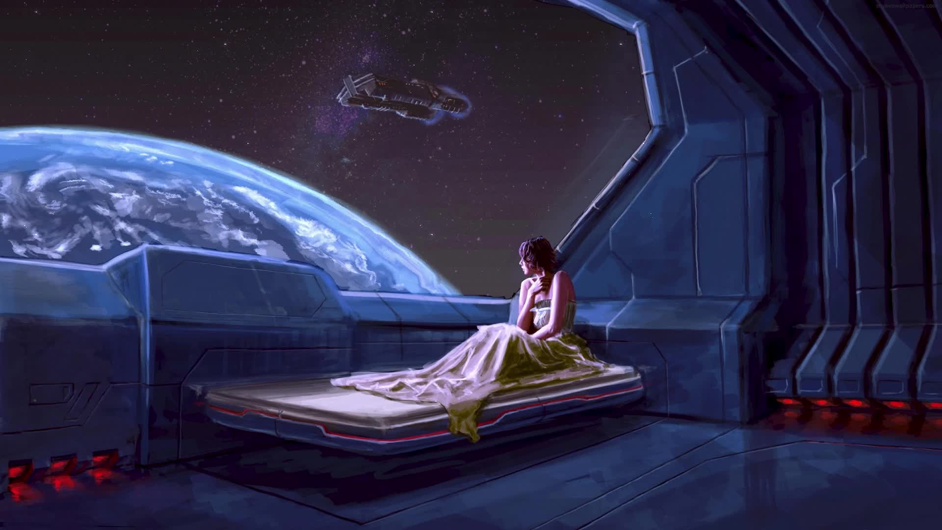 space room animated wallpaper