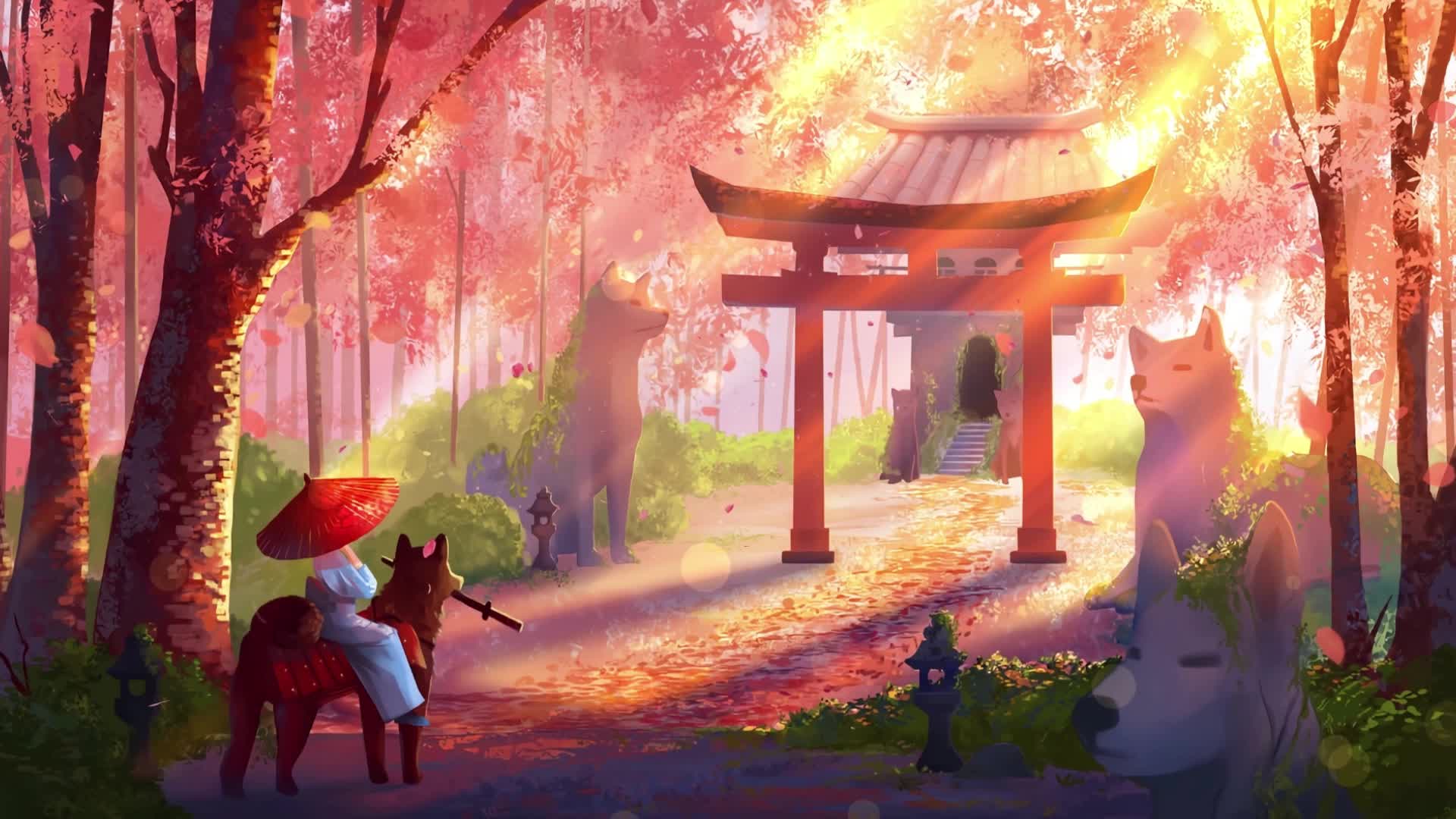 Windows Shiba Inu Temple Live Wallpaper