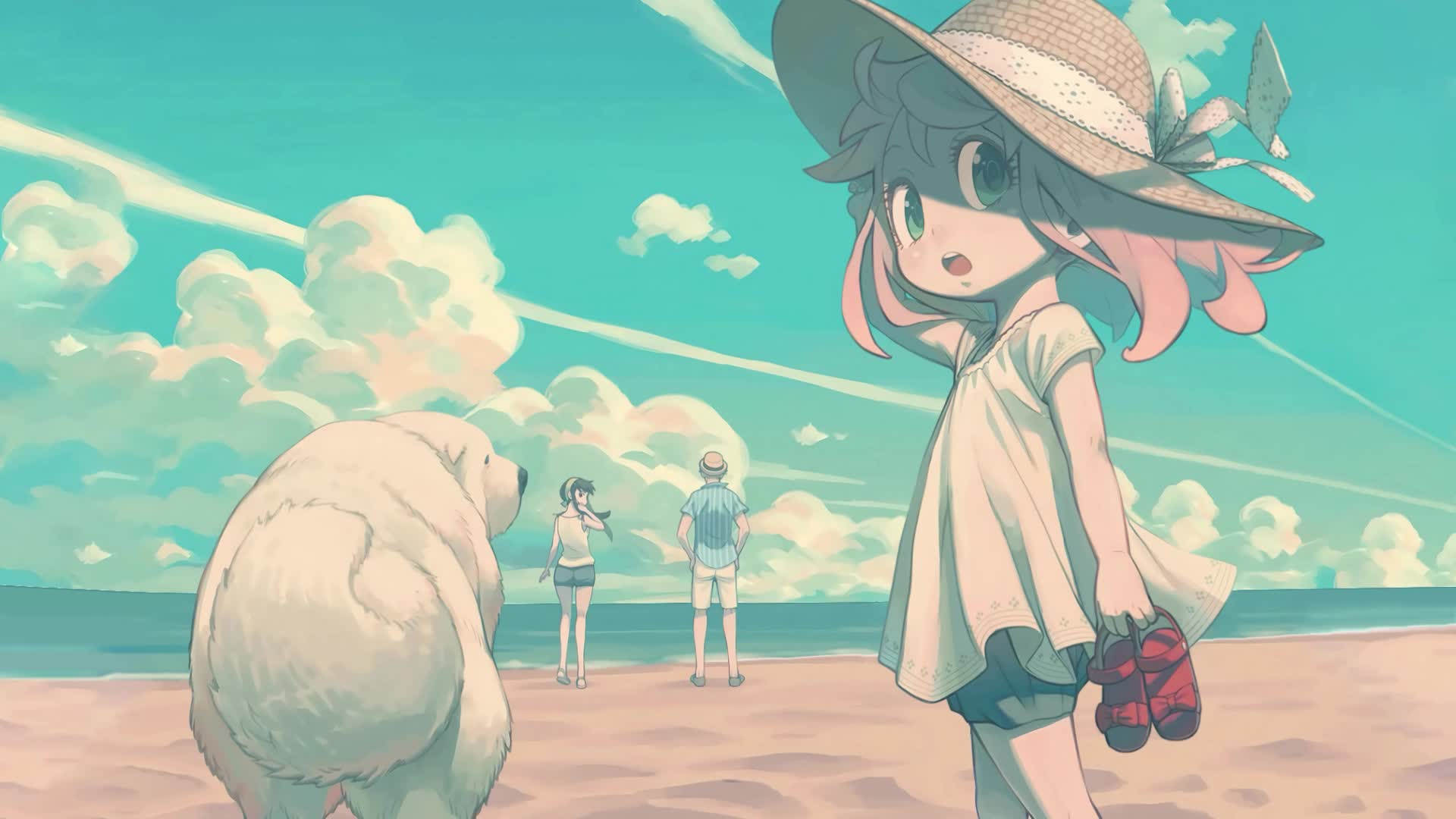 Windows Spy X Family On The Beach Live Wallpaper