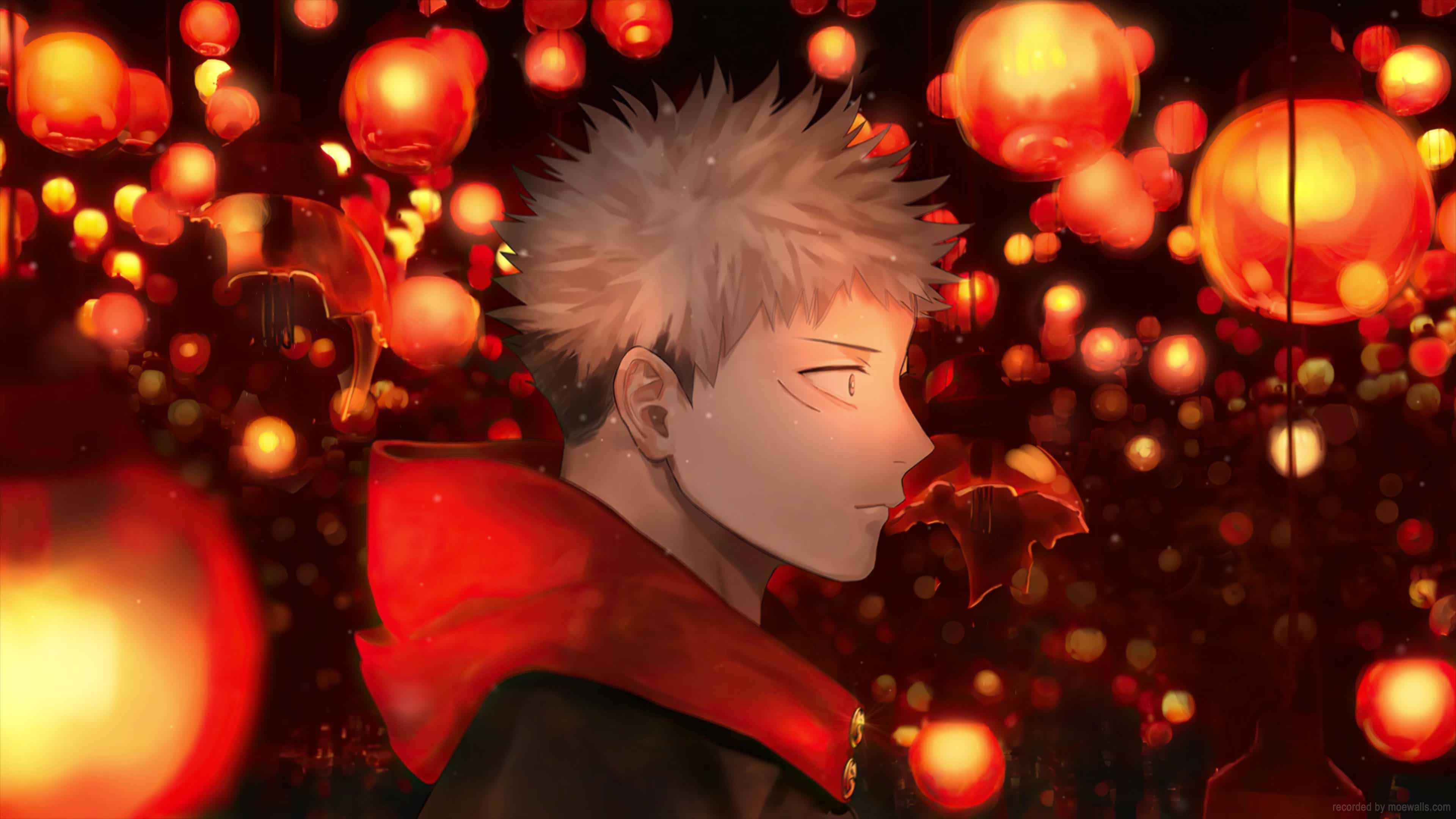 Desktop Yuuji Itadori Lanterns Jujutsu Kaisen Live Wallpaper