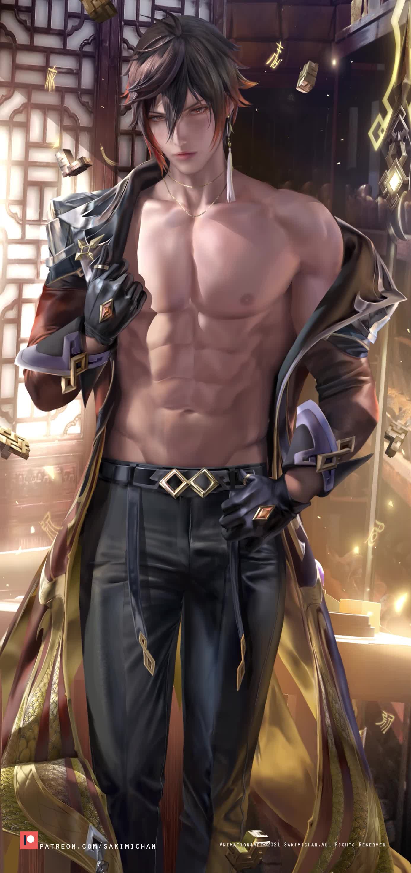 Zhongli Genshin Impact Anime iPhone Wallpaper