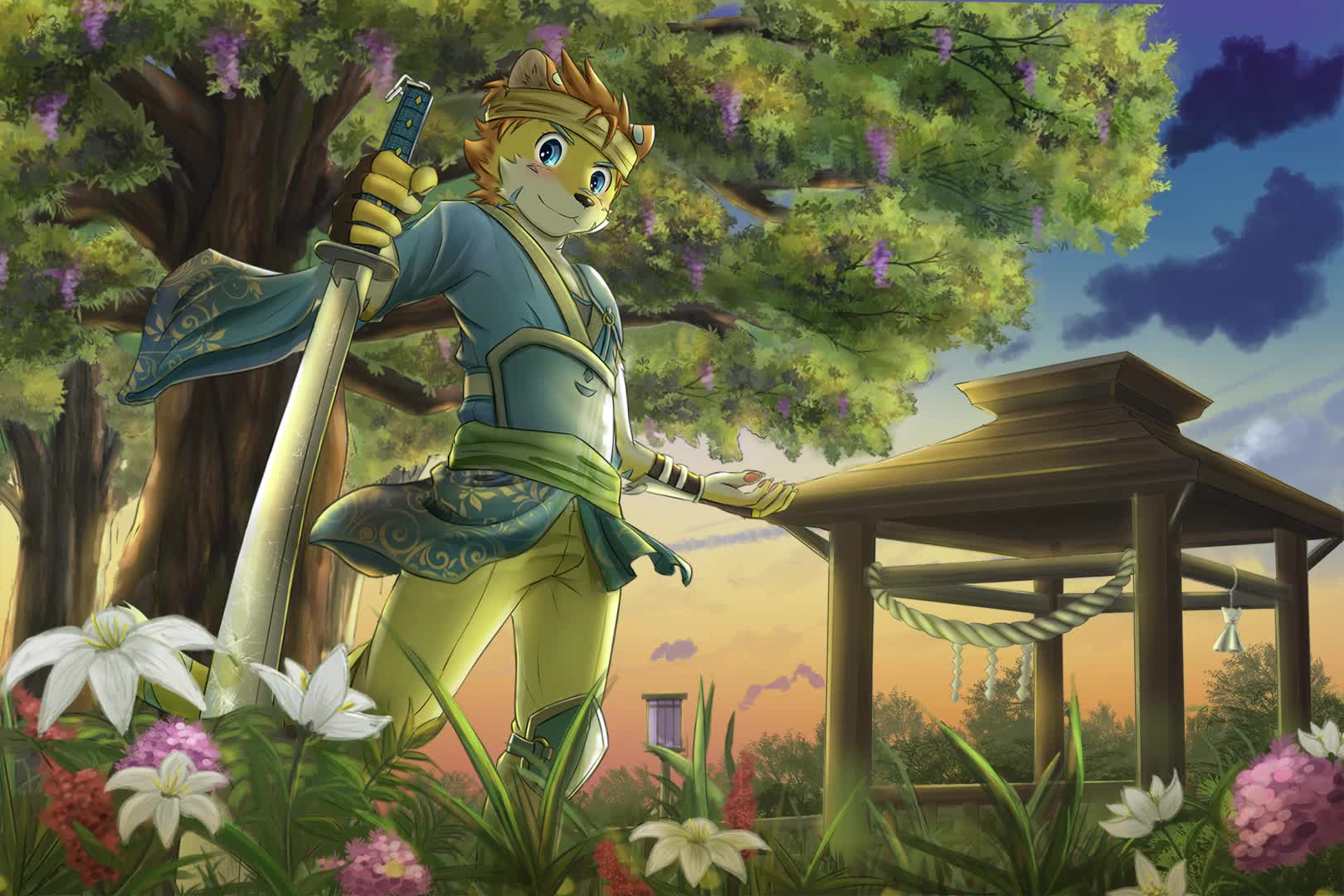 Samsung Galaxy Z Fold Furry Warrior Live Phone Wallpaper