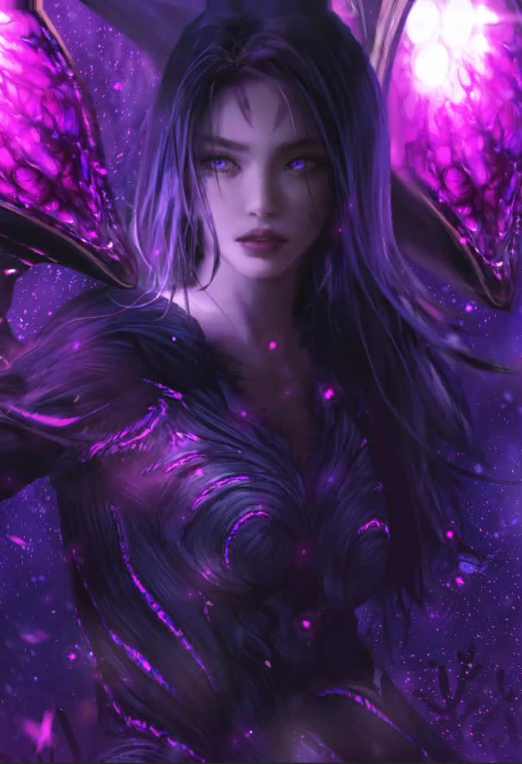 Kaisa Purple Butterflies LoL Android  iPhone Live Wallpaper