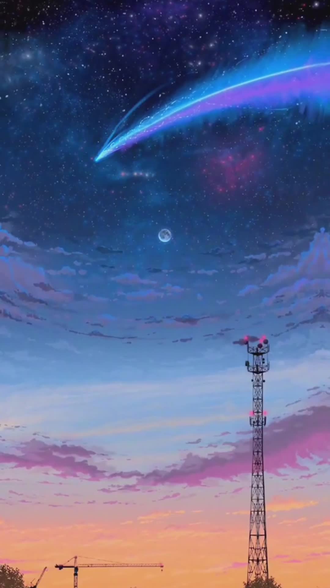 Night Sky Clouds Spin Scenery Live Phone Wallpaper to iPhone and Android