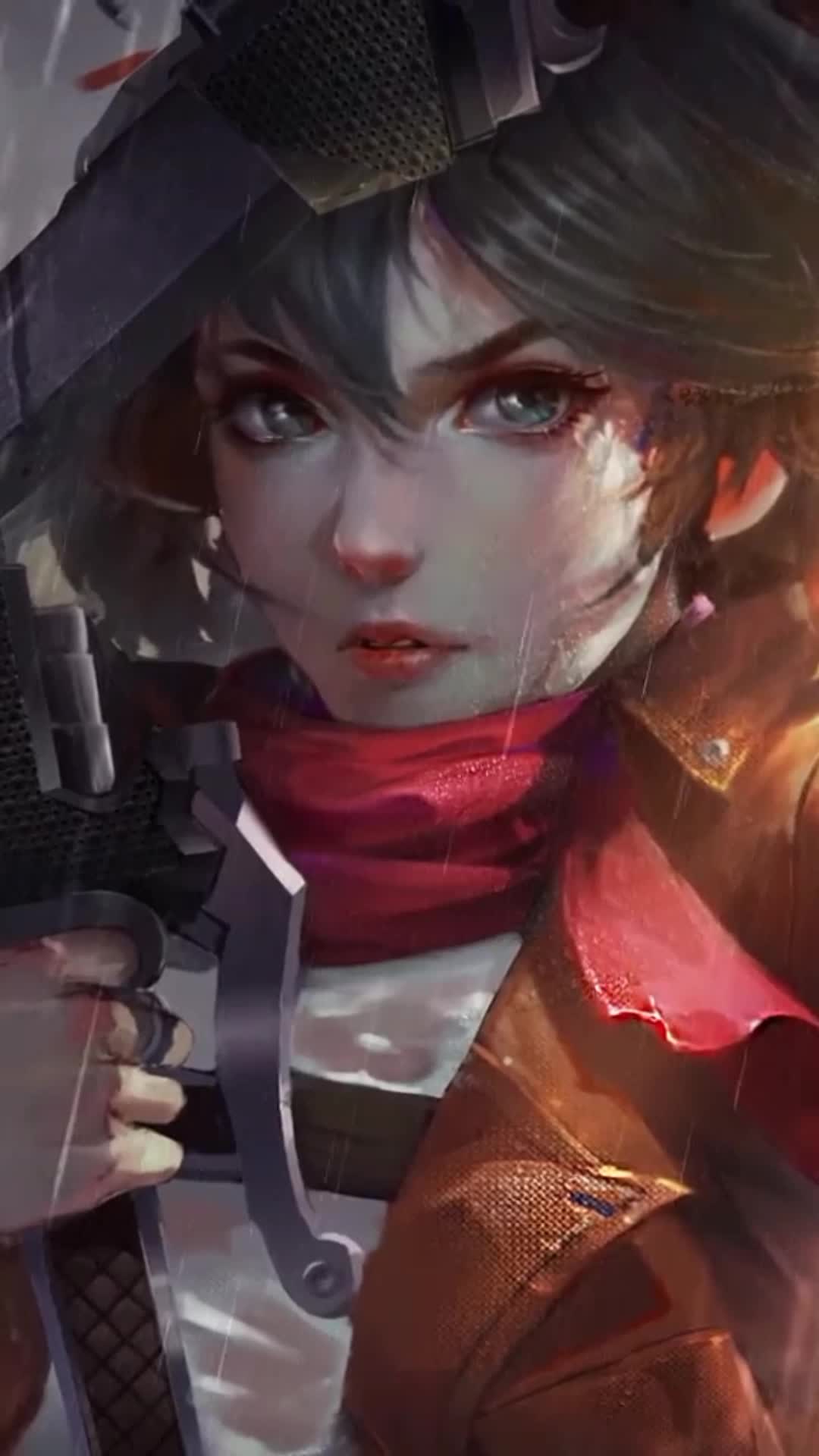 iPhone and Android Mikasa Ackerman From Atack Of Titans Anime Live Phone Wallpaper