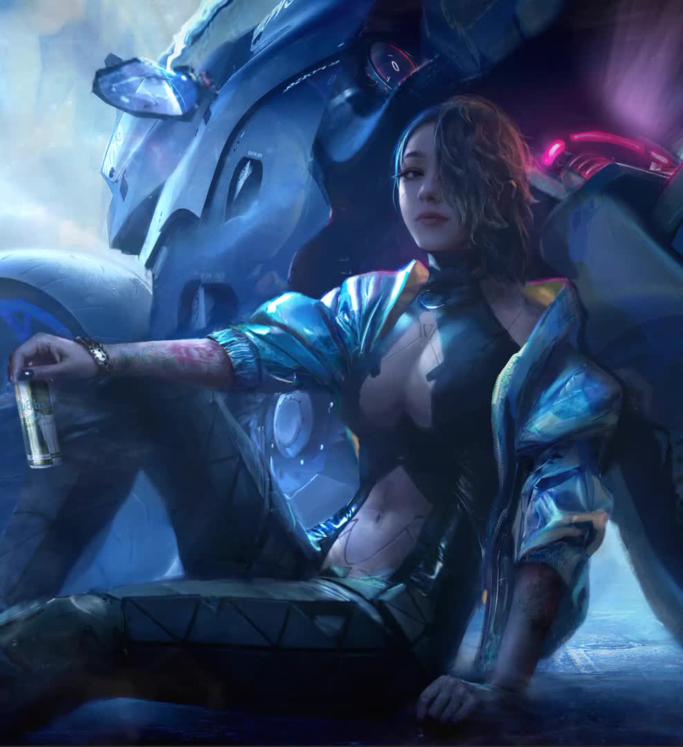 Android  iPhone Cyberpunk 2077 Asian Girl  BikeLive Wallpaper For Phone