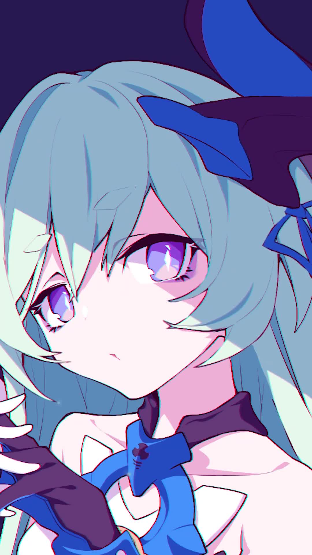 Lili Blue Girl Anime Live Phone Wallpaper