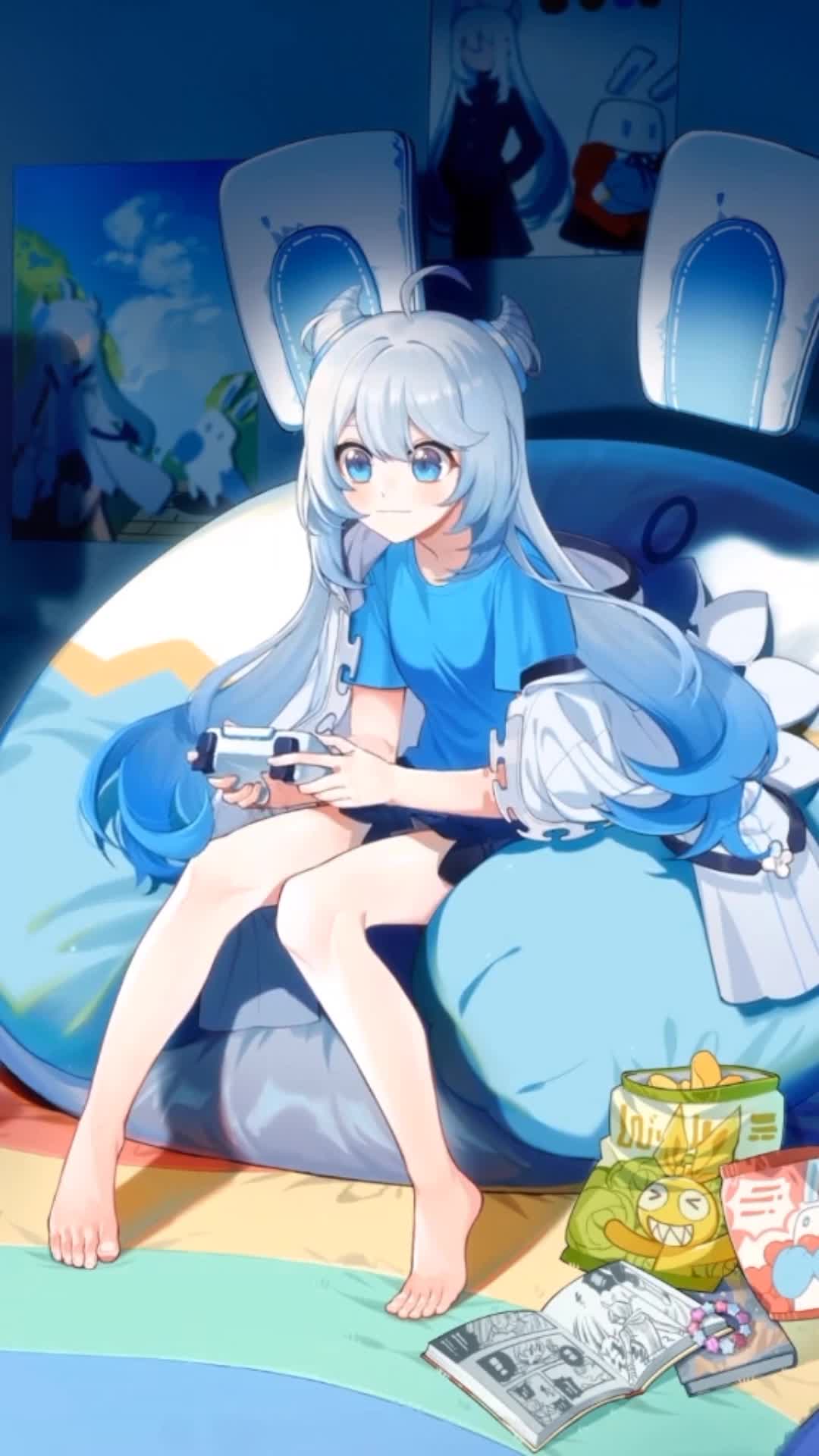 Chill Girl Gamer Live Wallpaper 