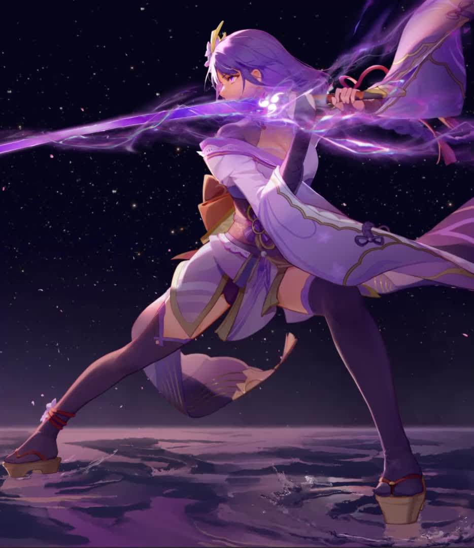 Raiden Shogun GI Anime Live Phone Wallpaper