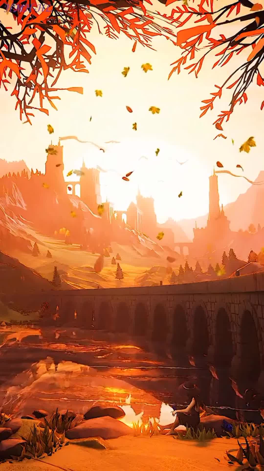 Android  iOS iPhone  Sun Water Birdge Anime live wallpaper 