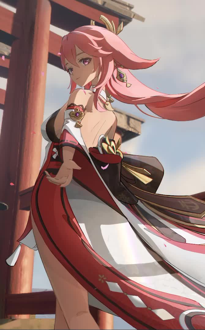 Genshin Guuji Yae Hand Live wallpaper anime phone