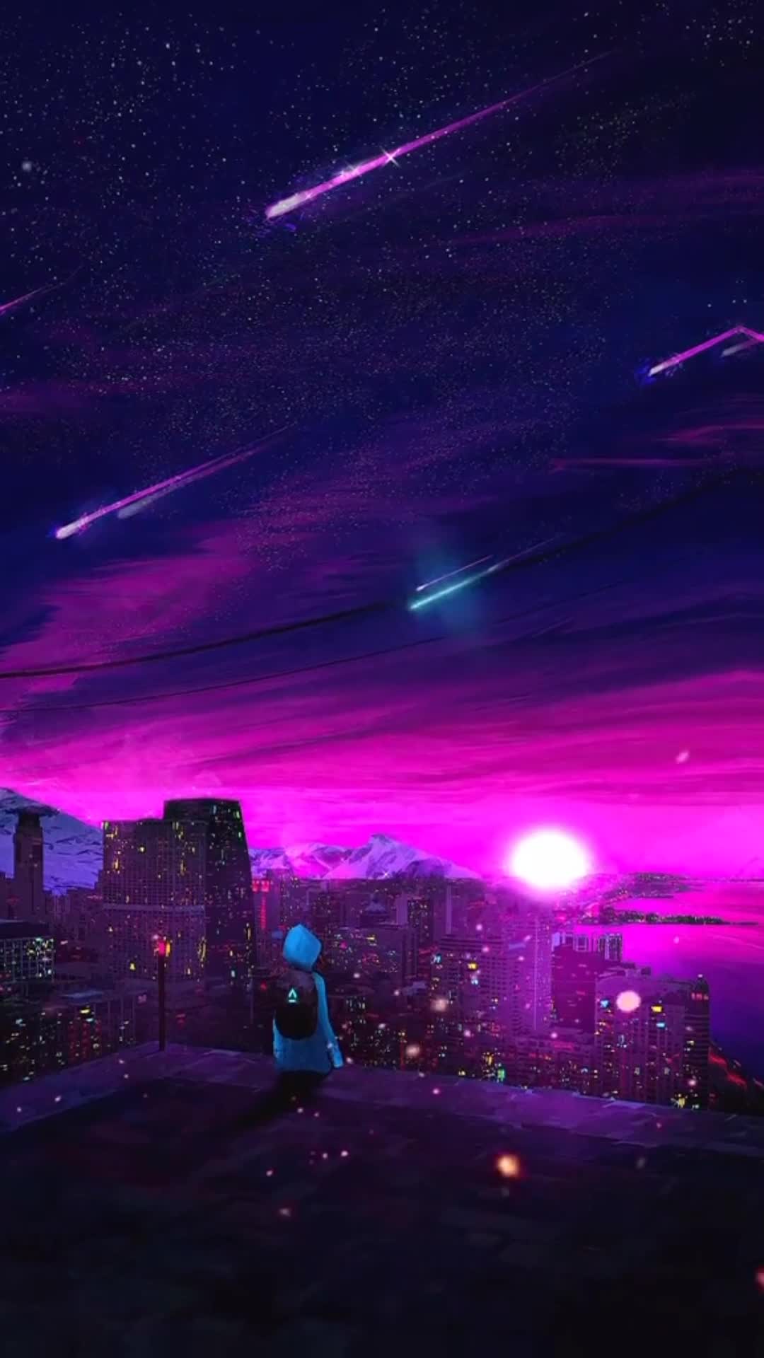 Starfall In The Sky Live Phone Wallpaper