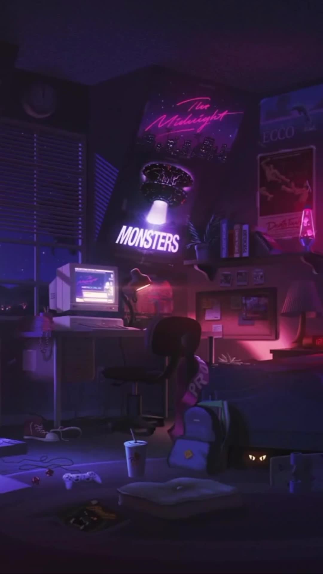 Cool Free Cool Room At Night Android iPhone Live Phone Wallpaper