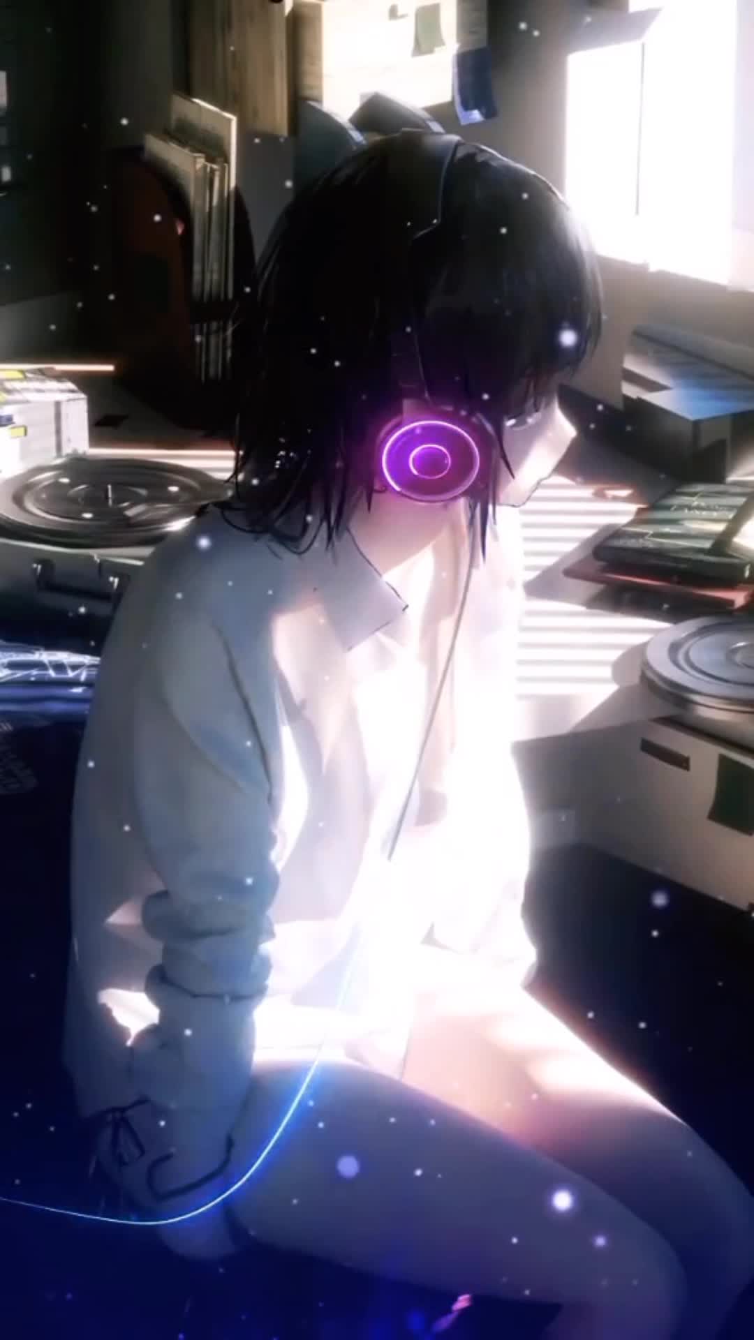 Chill Girl With Headphones Phone Live wallpaper