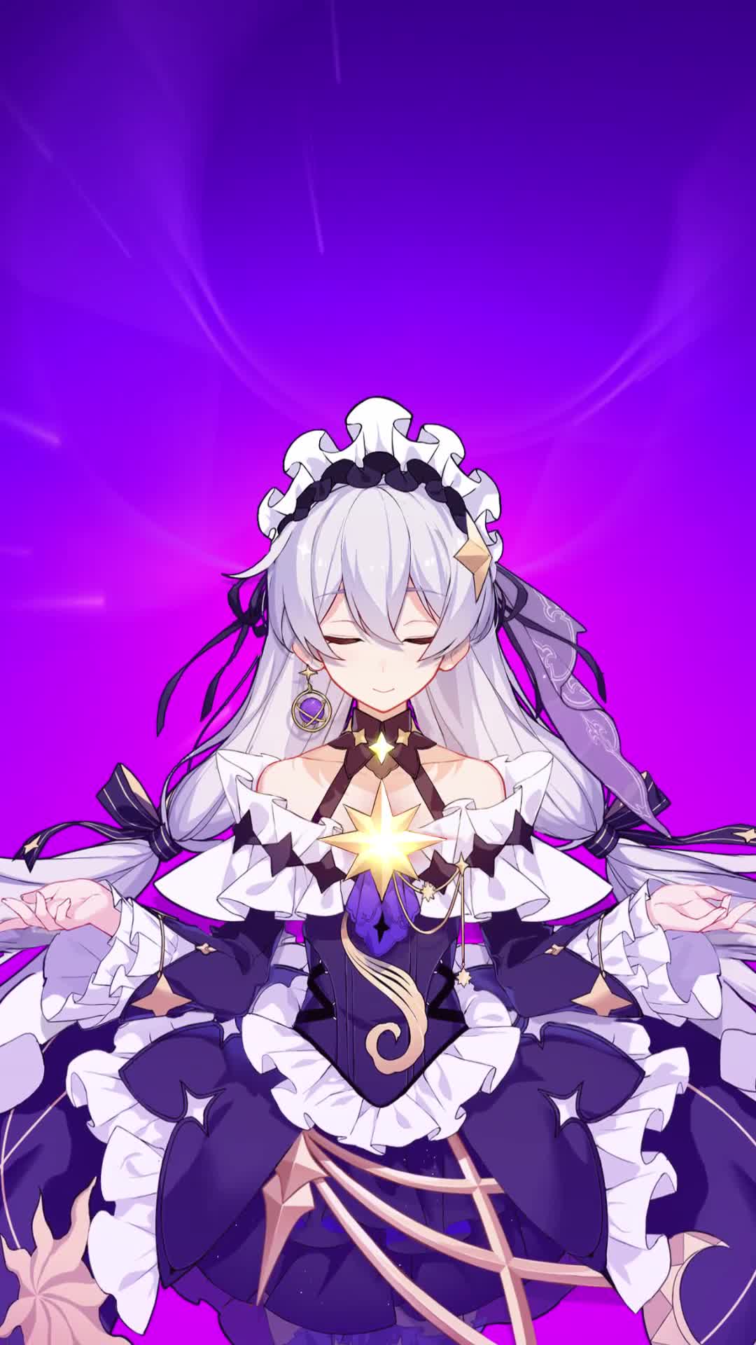 Cute Anime Girl Pink Blue Genshin Impact Live Phone Wallpaper