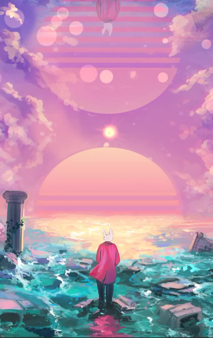 Vapors Ruin from Vaporwave Live Phone Wallpaper