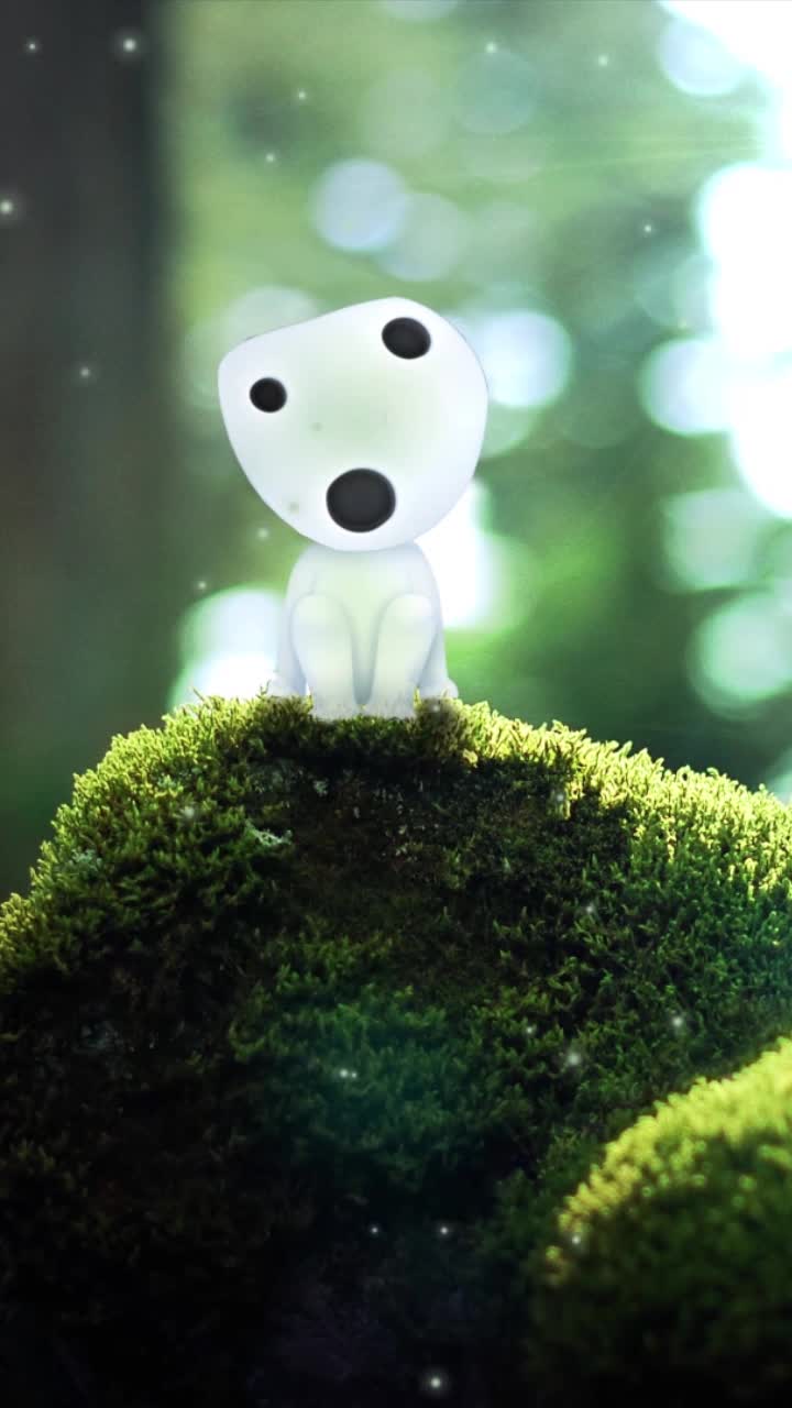 iPhone and Android Kodama Mononoke Hime Live Phone Wallpaper