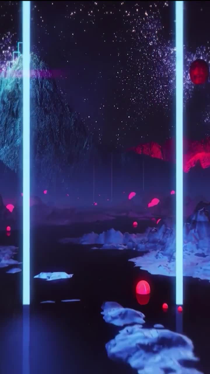 iPhone And Android Neon Gates Vaporwave Space Planet Phone Live Wallpaper