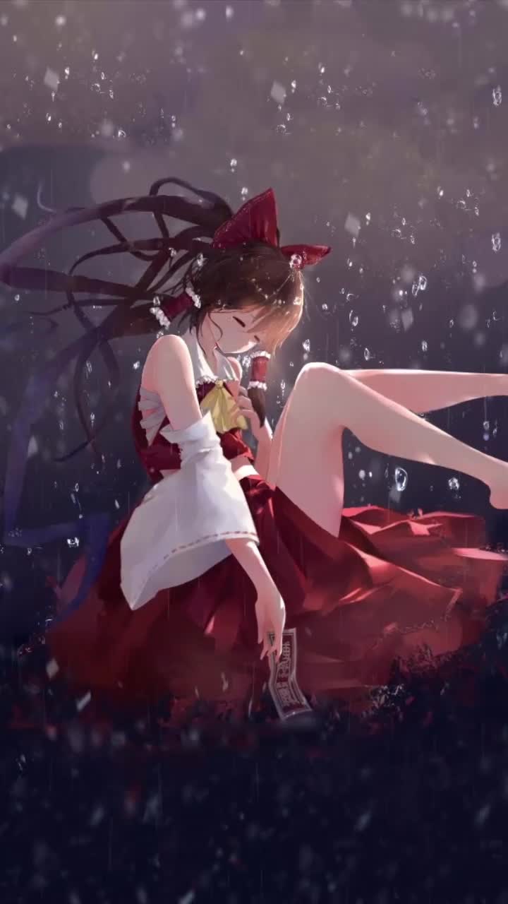 Live Phone Reimu Hakurei Falling Touhou Wallpaper To iPhone And Android