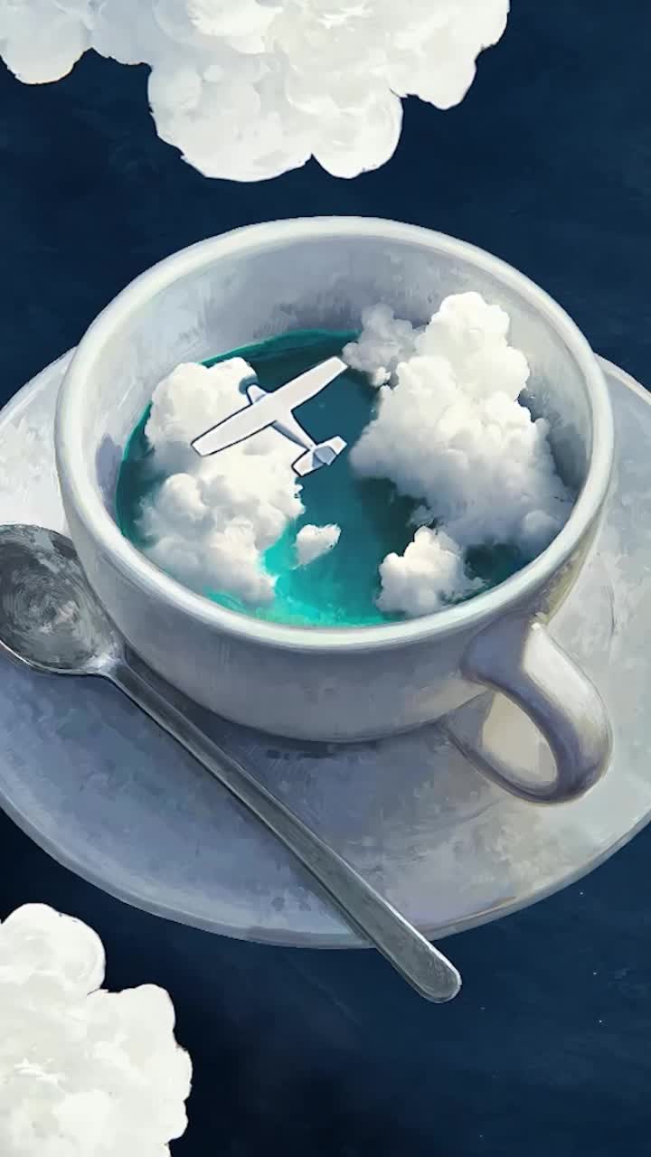 Live Phone Cup With Plane In Clouds Wallpaper To iPhone And Android