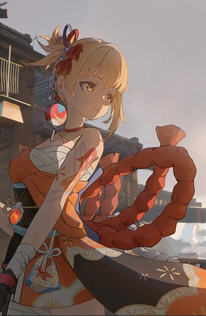 iPhone  Android Genish Impact Yoimiya Live Wallpaper for Phone