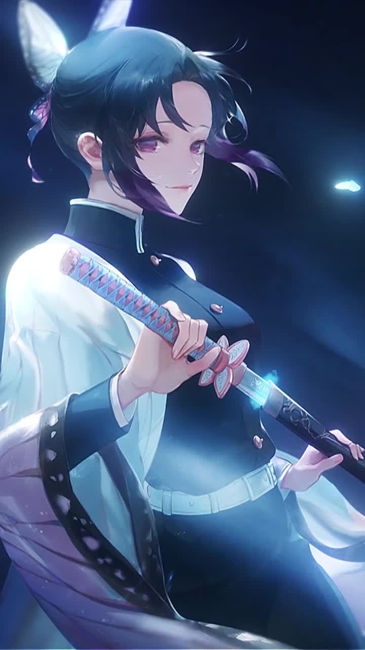 iPhone and Android Kochou Shinobu Kimetsu No Yaiba Live Phone Wallpaper