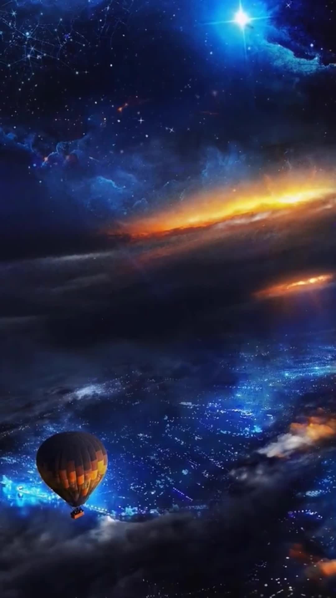 Android  iOS iPhone Stunning Landscape Hot Air Balloon Live Wallpaper 