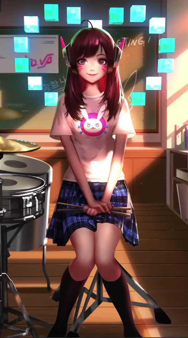 DVA Schoolgirl Overwatch Live Wallpaper For Phone