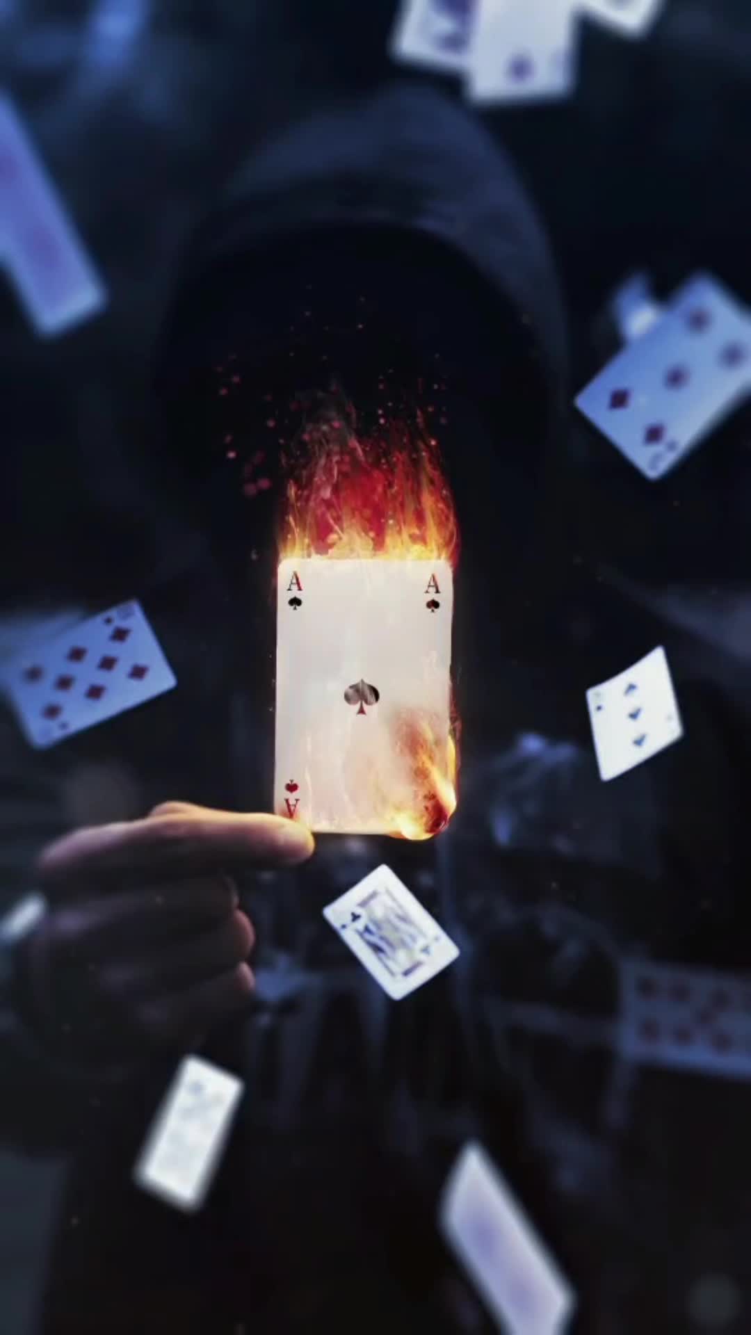 Cool Ace of Spades Burning Phone Live Wallpaper