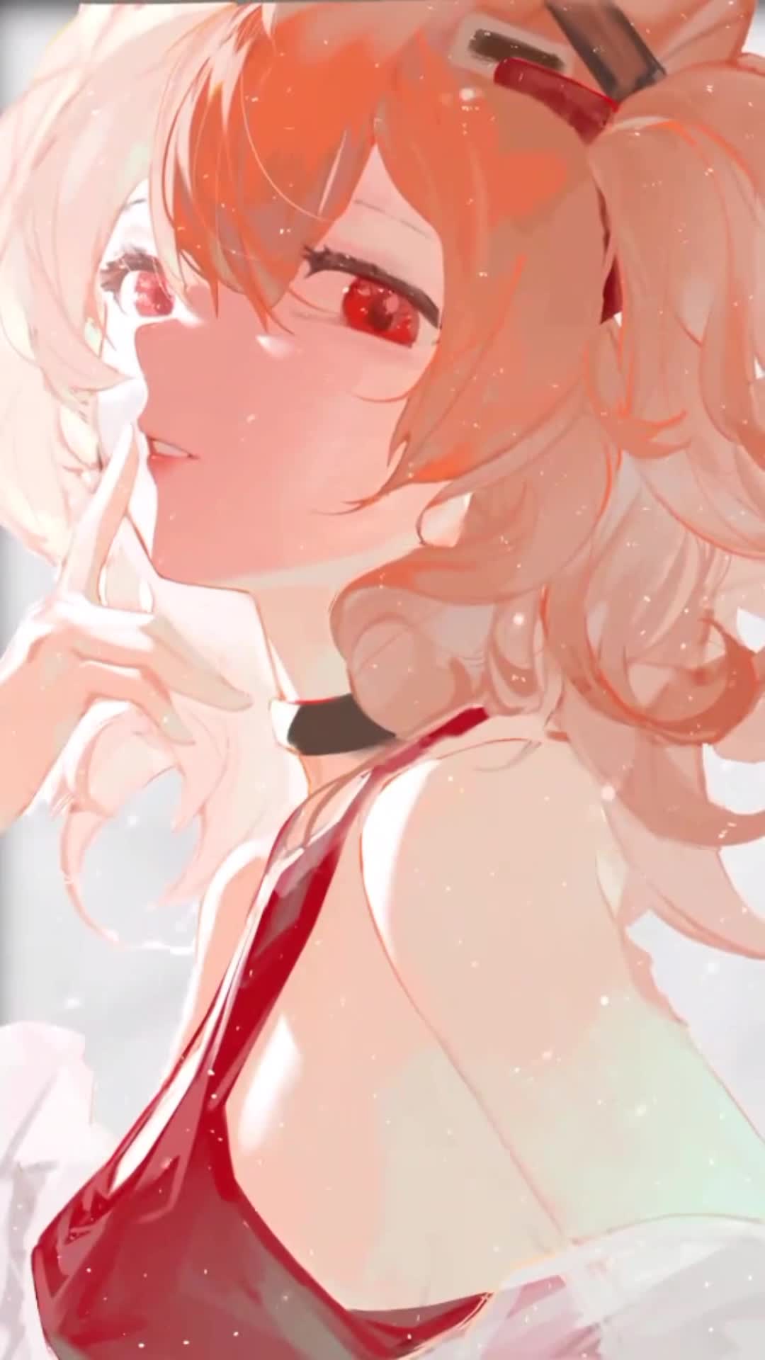 Android and iPhone Genshin Impact Game Anime Ginger Girl Phone Live Wallpaper